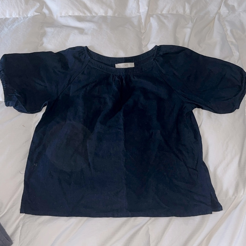 Navy linen top
